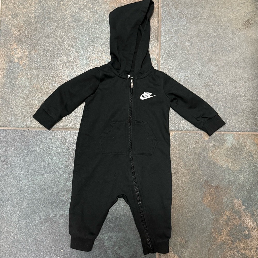 Nike baby Black Hooded One Piece